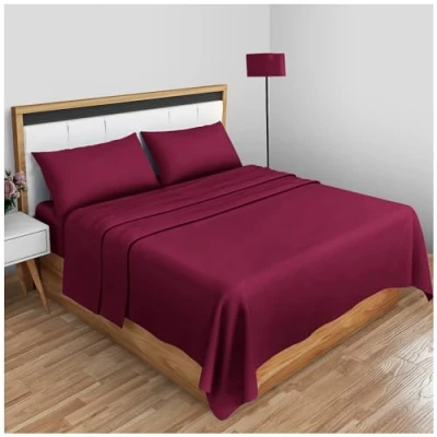 Afbeelding van Gaveno Cavailia Super Soft Plain Geverfd Diamond Flat Sheet [Double Wijn]