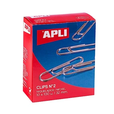 Afbeelding van APLI 19659 verpakking met verzinkte clips nr. 2 32 mm 1000 stuks