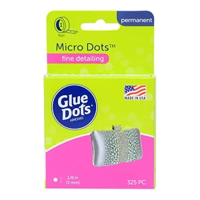 Afbeelding van Glue Dots GD34300 Dubbelzijdige Micro Plakpunten, rol met 325 punten, permanent, rond, 3 mm, veelzijdig gebruik, doe het zelf knutselen, kaarten vormgeven en versieren