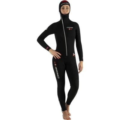 Afbeelding van Cressi Diver Lady Monopiece Wetsuit Dames duikpak met geïntegreerde capuchon, verkrijgbaar in 5/7 mm