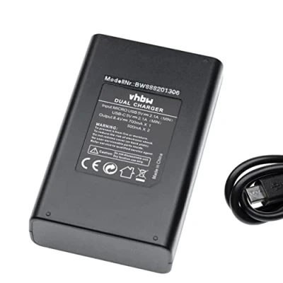 Afbeelding van vhbw Dual USB lader compatibel met Leica BP DC15 camera camcorder actie cam accu laadbak
