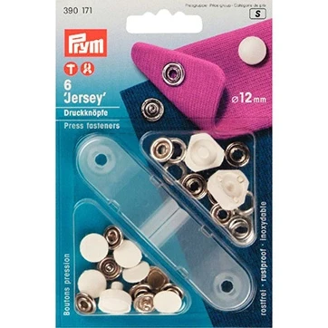 Afbeelding van Prym Jersey Naaivrijedrukknopen 12mm Wit