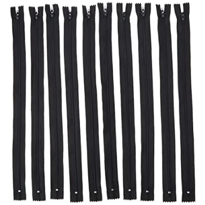 Afbeelding van Trimz 40 cm ( 16 inch) one way end stop rits met 4 mm tanden zwart x 10 stuks, polyester,