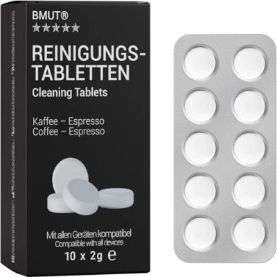 Afbeelding van 10 x reinigingstabletten voor koffieautomaten, tegen koffieolie resten, Jura, Siemens, Delonghi, Krups enz.