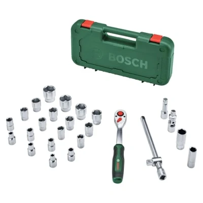 Afbeelding van Bosch Groen 1/2&quot; Ratchet set 25 piece (1/2&quot; ratel, 24x accessoire) 1600A02Z9F