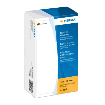 Afbeelding van Frankeeretiket HERMA 4329 dubbel 163x45mm 500stuks