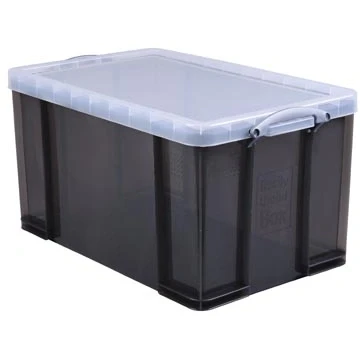 Afbeelding van Really Useful Box opbergdoos 84 liter, transparant gerookt