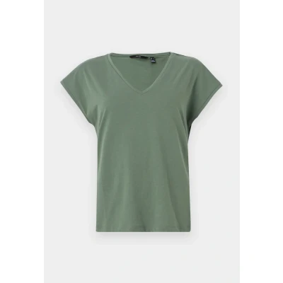 Afbeelding van Vero Moda Vmluna Vneck TEE Tshirt basic, Dames, Maat: XS, Laurel wreath