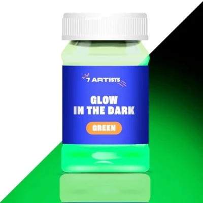 Afbeelding van 7 Artists Fluorescente Verf in het Donker Groen 100 ml Glow the Dark Black Light Lichtgevende Neon Schilderijen Paint