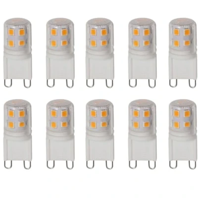 Afbeelding van WULUN G9 Ledlampen, 2 W, warmwit, 3000 K, 200 lumen, led gloeilamp, komt overeen met een halogeenlamp van 20 flikkert niet, AC 220 240 V, 360 graden stralingshoek, verpakking 10 stuks
