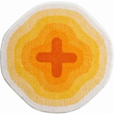 Afbeelding van Grund Design Badmat KARIM RASHID, Ultrazacht en absorberend, Antislip, 5 jaar garantie, 03, 90 cm rond, geel
