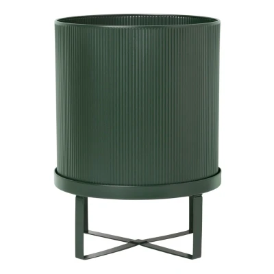 Afbeelding van Ferm LIVING Bau Pot L plantenpot voor buiten 28 cm Donkergroen