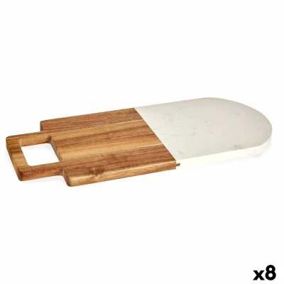 Afbeelding van Snijplank Wit Marmer Acacia 18 x 1,5 38 cm (8 Stuks)