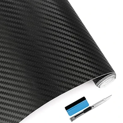 Afbeelding van NewL Carbon film 3D structuur voelbare 30 x 152 cm zelfklevende carbonfolie auto kleeffolie folie (zwart)