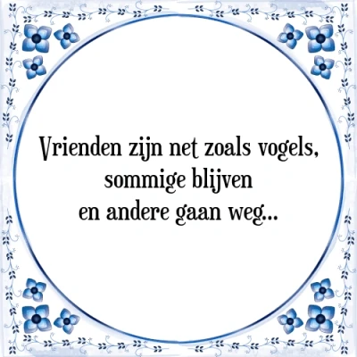 Afbeelding van Vrienden zijn net zoals vogels, sommige blijven Tegeltje + Spreuk