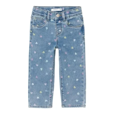Afbeelding van NAME IT Meisjes Nmfbella Mom Shaped Jeans 3555 On Noos, blauw (medium blue denim), 104