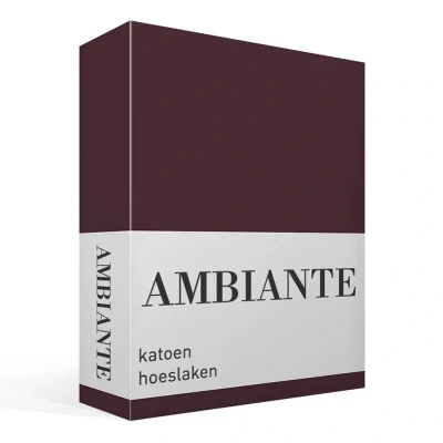 Afbeelding van Ambiante Hoeslaken Katoen Dark Red 1 persoons (70x200 cm)