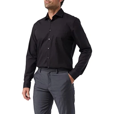 Afbeelding van Seidensticker Herren Business Hemd Regular Fit Bügelfrei Kent Kragen Langarm 100% Baumwolle