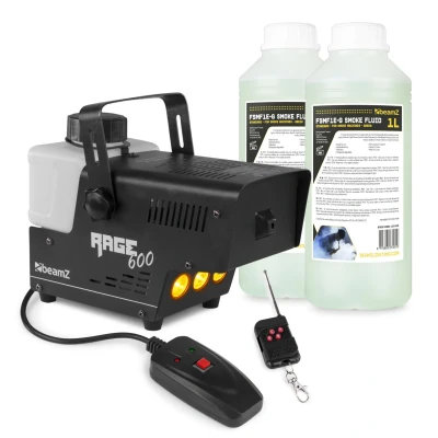 Afbeelding van BeamZ RAGE600LED rookmachine met 2 liter rookvloeistof en draadloze