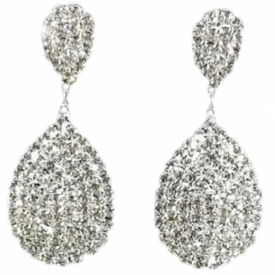 Afbeelding van Lange oorbellen Druppel ovaal strass Charme Bijoux