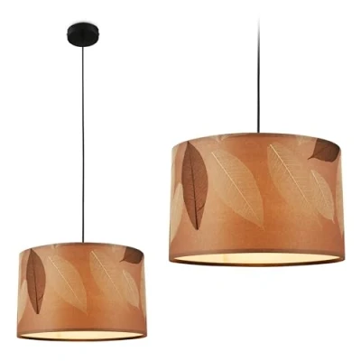 Afbeelding van Briloner Hanglamp Mata, 1 lamp, bruin, stof, Ø 35 cm