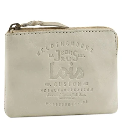 Afbeelding van Lois Porte Monnaie homme Cuir Souple Petit Format Bourse Multi Rangements Anti RFID. Carte Cuir. 11002, Beige