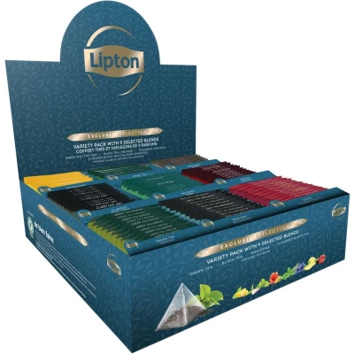 Afbeelding van Lipton Exclusive Selection Tea Variety Box Thee Assortimentsdoos 108 theezakjes 9 verschillende smaken Theedoos