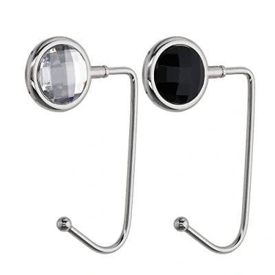Afbeelding van kwmobile tashanger voor tafels Set van 2 Tasophanger metaal Draagbare tashaak Handtashouder Diamant design