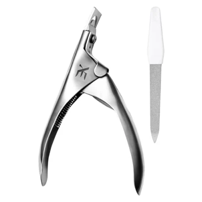 Afbeelding van XE Roestvrijstalen Valse Tip Nagelknipper Professionele Verlenging met Nagelvijl, Manicure Pedicure Acryl, Gelnageltrimmer Ideaal Gereedschap voor Nagelkunst