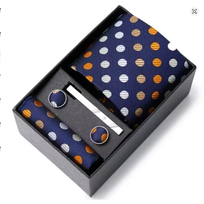Afbeelding van Actie4you® Luxe Stropdas Set Met Manchetknopen en Pochet Dasspeld Geschenkdoos 4 Delig Kleur Stippen
