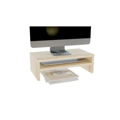 Afbeelding van ComfortCove Monitorstandaard, 2 laags Computermonitor Verhoger, Laptopstandaard, Computerstandaard, Printerstandaard met Opbergplank, ideaal voor je Thuiskantoor, Sonoma
