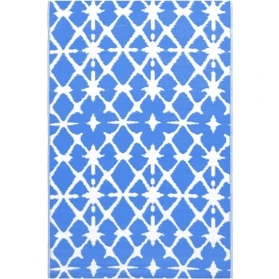 Afbeelding van vidaXL Buitenkleed 190x290 cm PP blauw en wit