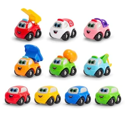 Afbeelding van Dickie Toys ABC City Worker Auto (7 cm) mini speelgoedauto vanaf 1 jaar met vrijloop en deels bewegende onderdelen, speelgoed voor baby&#039;s kinderen 12 maanden, 10 voudig gesorteerd,