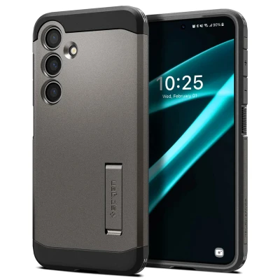 Afbeelding van Samsung Galaxy S24 Plus Hoesje Kunststof Spigen Hardcase/Backcover Donkergrijs Telefoonhoesje Shockproof/Valbescherming