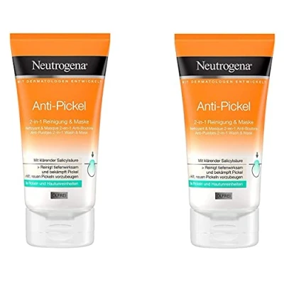 Afbeelding van Neutrogena Anti puistjes 2 in 1 reiniging &amp; masker, x 150 ml