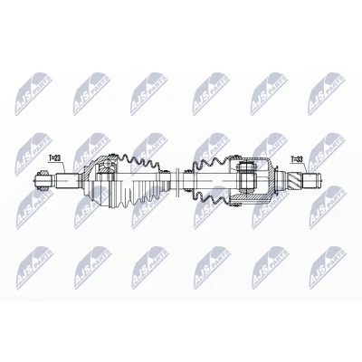 Afbeelding van NTY NPW RE 195 Aandrijfas Vooras links 667mm