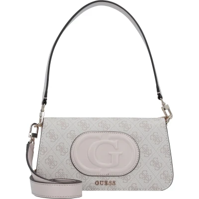 Afbeelding van Guess Mietta FLAP Shoulder BAG Schoudertas, Dames, Maat: One Size, Dove logo/stone