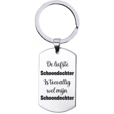 Afbeelding van Sleutelhanger RVS De Liefste Schoondochter Is Toevallig Wel Mijn