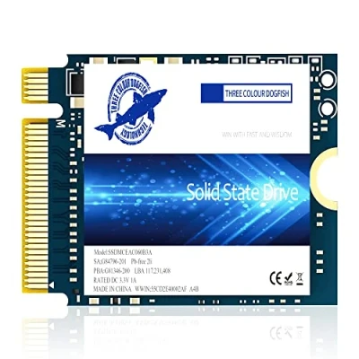 Afbeelding van Dogfish SSD M.2 2230 NVMe PCIe 4.0 512GB 3D TLC NAND Gaming Interne Solid State Drive voor Steam Deck PS5 Surface Pro Laptop Desktop (M.2 4.0, 512GB)