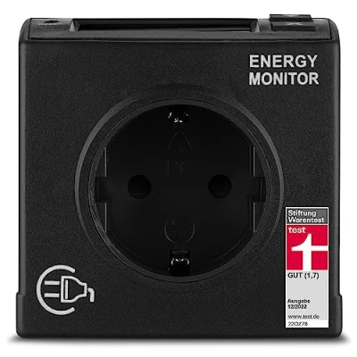 Afbeelding van REV elektriciteitsmeter toegekend door Stiftung Warentest met een cijfer van 1,7 meet uw elektriciteitsverbruik, voor stopcontact, elektriciteitsmeter, wit