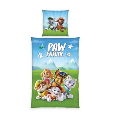 Afbeelding van Herding Beddengoedset, Paw Patrol, kussensloop 80 x cm met ritssluiting en omkeerbaar motief, dekbedovertrek 135 200 cm, ritssluiting, licht op in het donker, 100% katoen renforcé
