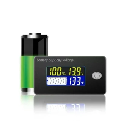 Afbeelding van Taikuwu 4 in 1 Batterij Capaciteit Indicator Display LCD Voltmeter Temperatuur Meter Tester voor Li ion Lifepo4 Loodzuur (12V Alarm)