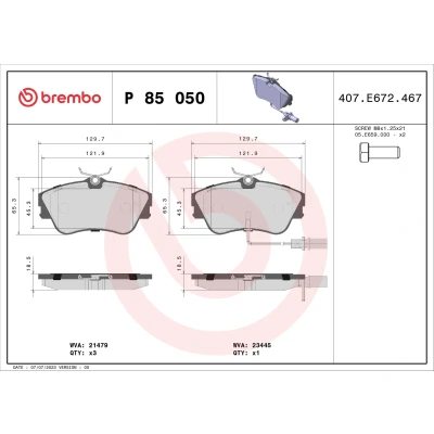 Afbeelding van Brembo Remblokset P 85 050