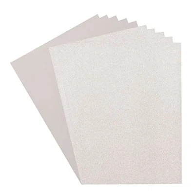 Afbeelding van Florence glitterkarton en cardstock A4 silver/mouse 10 vel