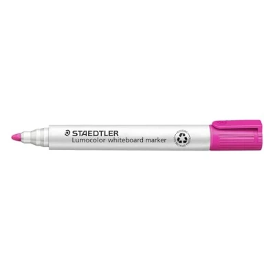 Afbeelding van STAEDTLER whiteboard marker Lumocolor, roze, lijnbreedte 2,00 mm, sneldrogend, geurarm, lange levensduur, geblokkeerde punt, 10 markers in vouwdoos, 351 20