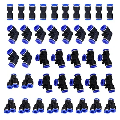 Afbeelding van HUAZIZ 40 stuks pneumatische connector, aansluiting, 4 mm, snelkoppelingen, perslucht, vormen, voor het afdichten van persluchtbuisverbinding type Y/T/rechts/hoek