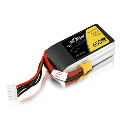 Afbeelding van TATTU 4S Lipo 650mAh 4S1P 75C 14.8V Pack accu met XT30 stekker voor UAV drone RC quadrocopter multirotor FPV 150 grootte