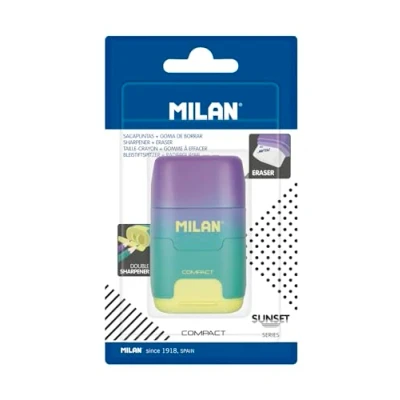 Afbeelding van Milan, Nagelkunst + Valse nagels, Blister Sharpening Compact Sunset Turquoise Yellow (Zonsondergang Geel)