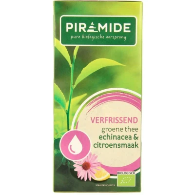 Afbeelding van 4x Piramide Groene Thee Verfrissend Citroen&amp;Echinacea 20 stuks