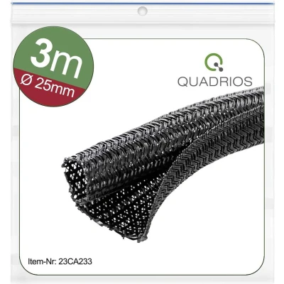 Afbeelding van Quadrios 23CA233 Gevlochten slang Zwart Polyester 25 tot 26 mm 3 m